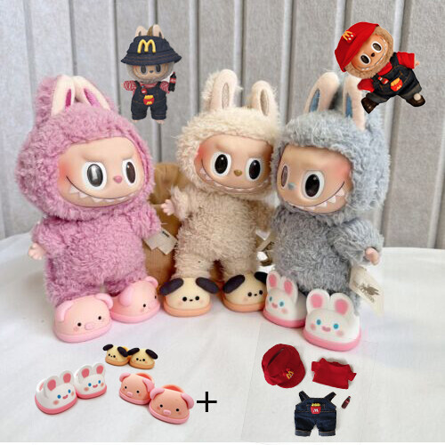 POP MART 17cm Labubu The Monsters Etciting Macaron Plush POP MART 17cm Labubu The Monsters Etciting Macaron Plush