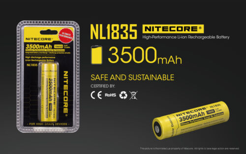 Nitecore 3500mah NL1835 3.6v Protected Rechargeable Battery - Picture 1 of 6