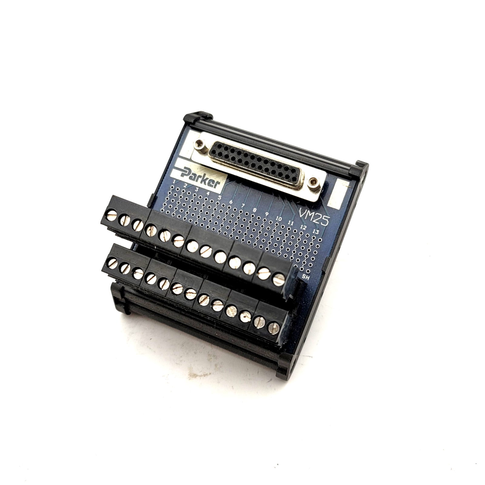 Parker VM25 PLC Breakout Board, 25-Pin D-Sub to Screw Terminals, DIN Rail Mount