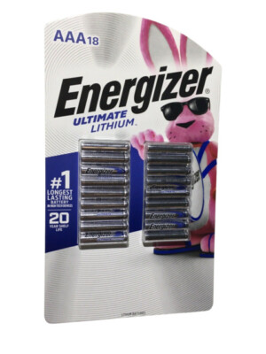 Energizer Ultimate Lithium AAA 18-pack Batteries Expire 2037