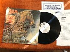 REALM LP ENDLESS WAR 1988 Roadrunner RC 9509 thrash Heavy Metal presskit inserts