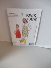 KWIK SEW PATTERN  #3247  ADULT & CHILDREN'S POCKET APRON & OVEN MITTS  UNCUT