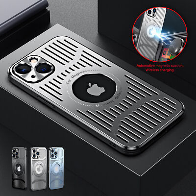 Metall Mag safe Hülle Für iPhone 15 14 13 12 Pro Max Handy Case Tasche Magnet