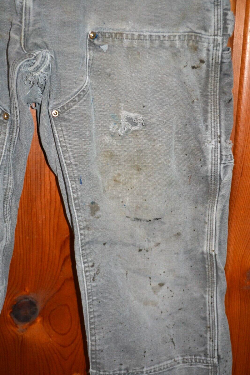 パンツ carhartt double knee damage denim Carhartt Denim Double Knee Pants - Black Stone Washed | Flatspot