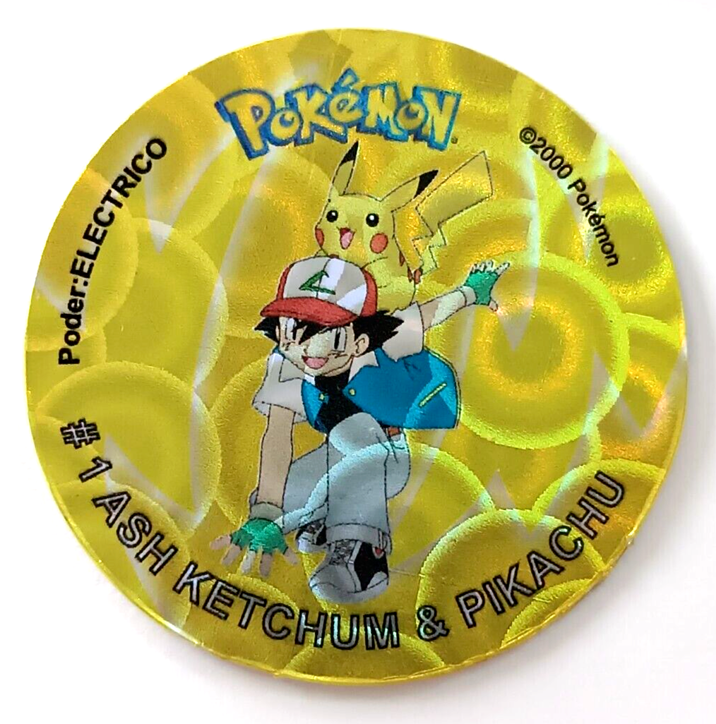 TAZO POKEMON EC Kanto #01 ASH KETCHUM & PIKACHU 2022 PERU Foil