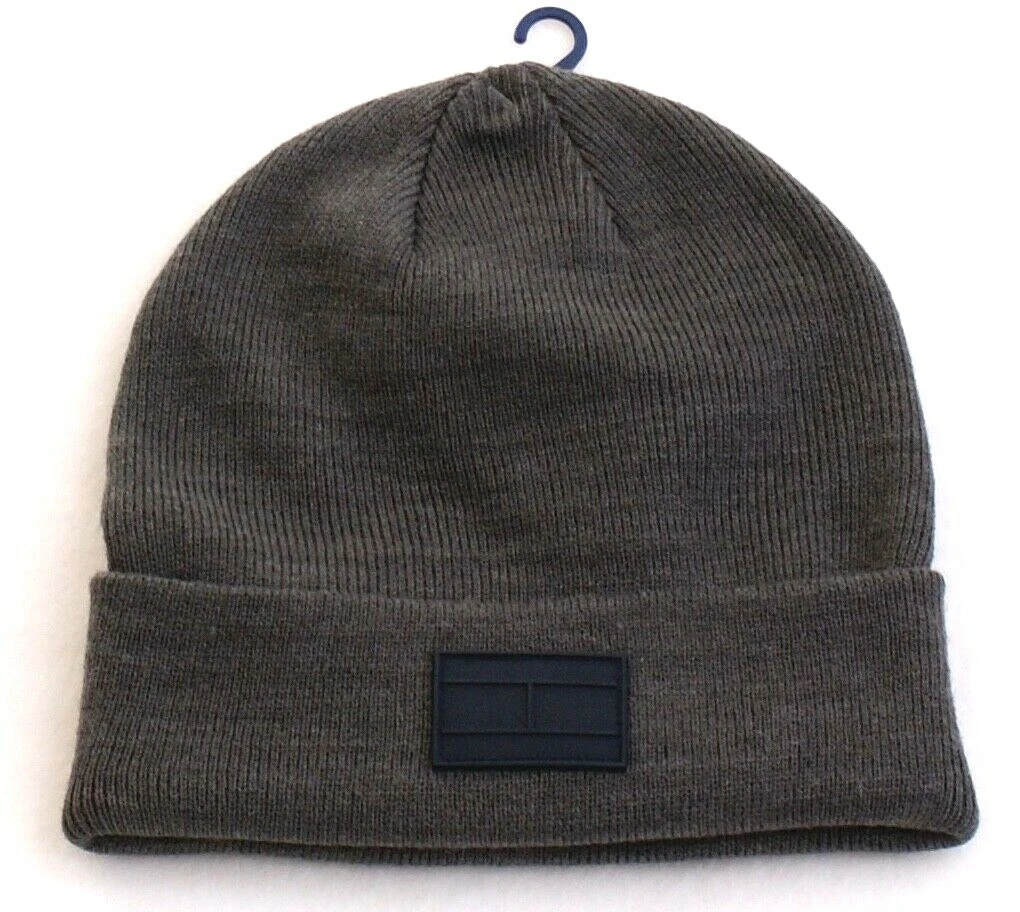 Tommy Hilfiger Gray Knit Cuff Beanie Skull Cap Adult One Size NWT