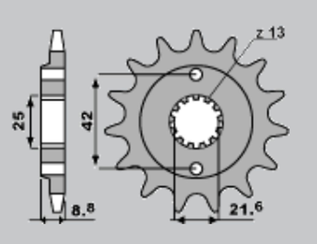 Pignon avant 525 16 dents pour transmission Kawasaki GPZ 500S