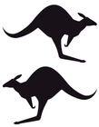 KANGAROO STICKERS x 2 DECAL STICKERS - BLACK | BOAT | AUSSIE | PRIDE | OUTBACK |