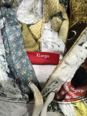 Supreme Mike Kelley More Love Hours, All Over Print Hoodie Size XL