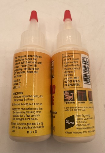 SET OF 2 The Original Super Glue Wood Glue Professional Strength All Types - Picture 2 of 3
