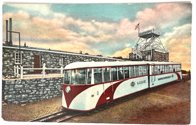 Linen Postcard Streamline Cog Train at Pike's Peak Summit  Colorado A9
