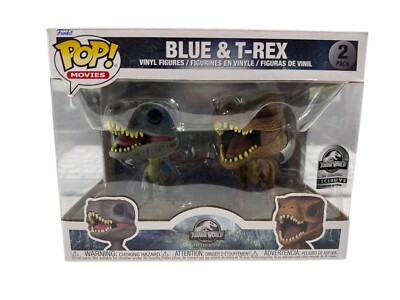 Funko Pop! Vinyl Blue &T-Rex 2 Pack Universal Studios Exclusive The Exhibition