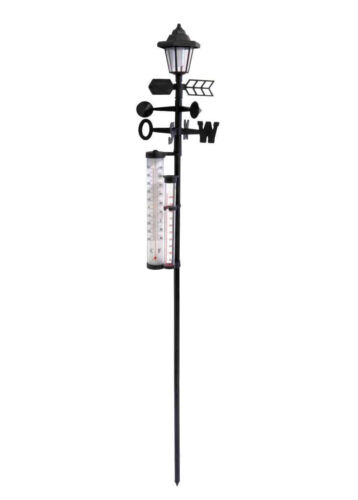 Station météo solaire - 5 en 1 - lampe vent direction force pluie thermomètre - Photo 1/1
