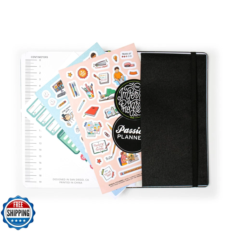 Passion Planner Semanal 2025-2026 Mediados de Año Domingo Agenda Orientada a Goles, 52-Wee Foto 3 de 4