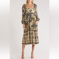 NWT Ulla Johnson Natilda Long Sleeve Dress In Bellflower Sz 4