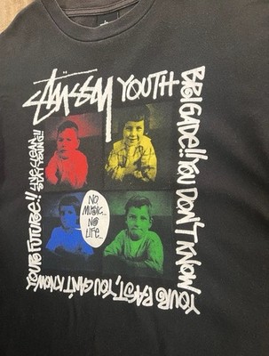 Stussy x Tower Records Youth Brigade T-Shirt L Black 2011 No Music