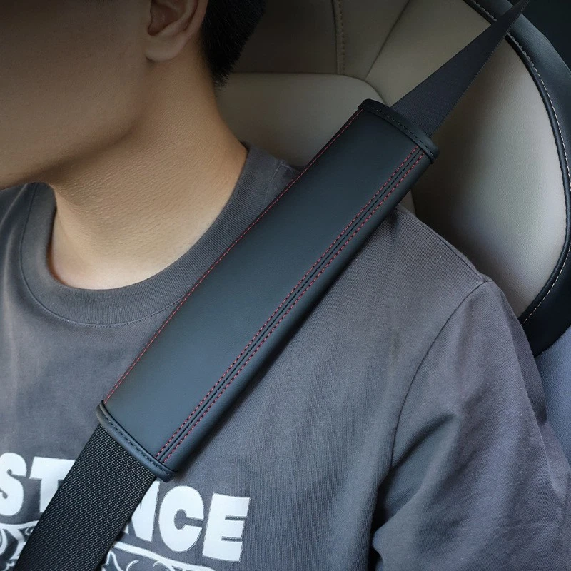 2 PIEZAS Funda Cinturón Coche Almohadillas para Hombro Protector Cuero Negro Apto para Skoda Foto 4 de 4