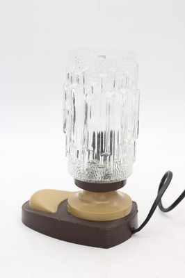 Kramer Leuchten Tischlampe Space Age Kunststoff Glasschirm H 19,5 cm