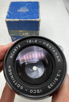 Isco Gottingen Tele Westanar 135mm F3.5 Exakta Mount Camera Lens w/ Box