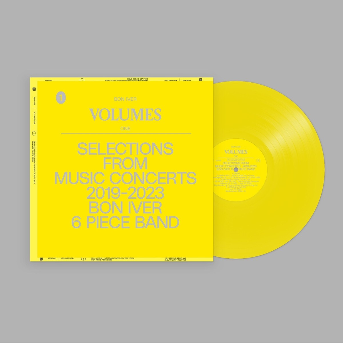 BON IVER VOLUMES ONE Selections From Music Concerts Yellow Vinyl