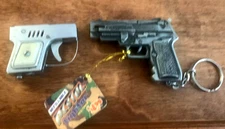 2 Novelty Gun  Lighters, Silver Partners NW, Victory 9MM Metal W