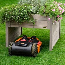 Mährobotergarage Pflanzkasten Rasenmäher-Garage aus Holz Automower-Unterstand