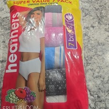 NEW Fruit of the Loom Womens Size 6 Multi Color 100 Cotton 7 Pairs Briefs