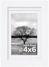 4X6 Picture Frame Made of Solid Wood with Plexiglass, Display Pictures 3X4.5 and