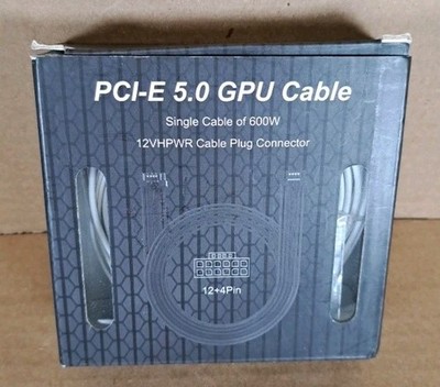 GPU Power Sleeved Cable Extension, 16pin(12+4) 12VHPWR PCIe 5.0 Connector Male t