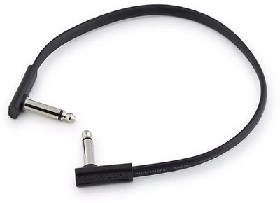 RockBoard Flat Patch Kabel 30 cm Mono unbalanced 6,3mm Mono Klinke Winkelstecker