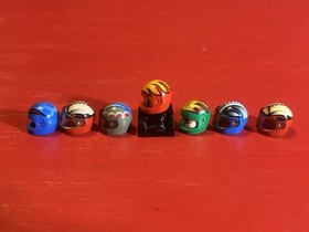 Lego Racers Helmet, Base & Head Lot From 4583, 4582, 4588, 8350 & 8389.