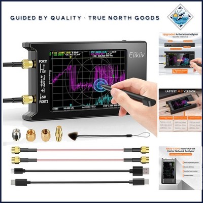 NanoVNA-H4 RF Analyzer for Amateur Radio with Smith Chart and Delay Measurement
