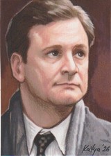 ACEO Original by Katya * King George VI * The King's Speech