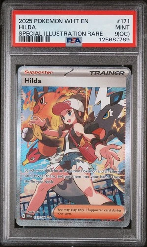 PSA 9(OC) 2025 Pokémon White Flare EN Hilda Special Illustration Rare #171 Mint