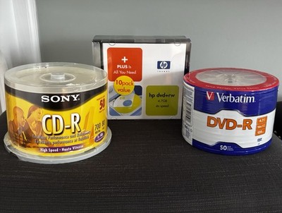 CD-R, DVD-R & DVD+RW Bundle hP, Sony & Verbatim Brands-New