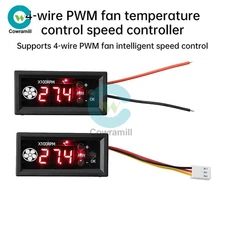 DC 12V 3A 4-wire PWM Fan Governor Speed Control with Temperature Speed Display