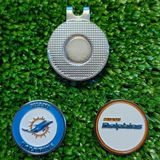 NFL Miami Dolphins Golf Ball Marker with Magnetic Hat Clip New