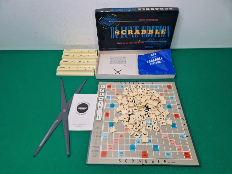 Vintage SCRABBLE Deluxe Edition Board Game with Turntable Spears Games - Image 2 of 4
