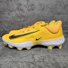 NIKE Alpha Hurrache Elite 4 Low MCS Plastic Baseball Cleats Mens 15 Yellow Black