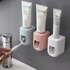 Automatic Toothpaste Dispenser with Toothbrush Holder