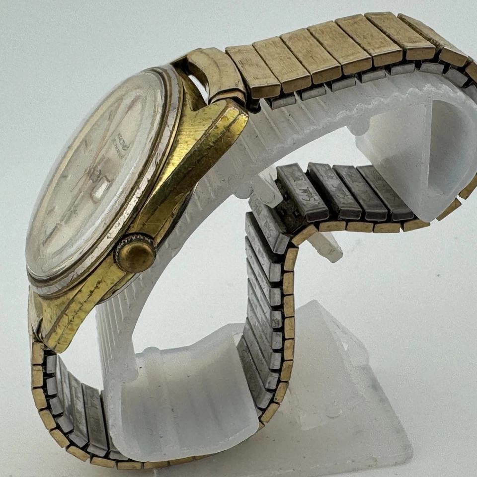 VTG Waltham Self-Winding Automatic Watch Men 25 Jewel Gold Tone Stretch Day Date - Image 4 of 4