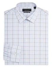 The Men's Store 89 Regular Fit Stretch Lilac Plaid Dress Shirt 15 32/33 NWT