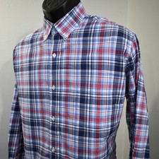 Tailorbyrd Dress Shirt Plaid Stretch Long Sleeve Button Up Mens Size Large