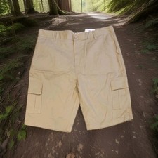 Mens Original Blu Rock Beige Khaki Cargo Pockets Longer Work Shorts 38