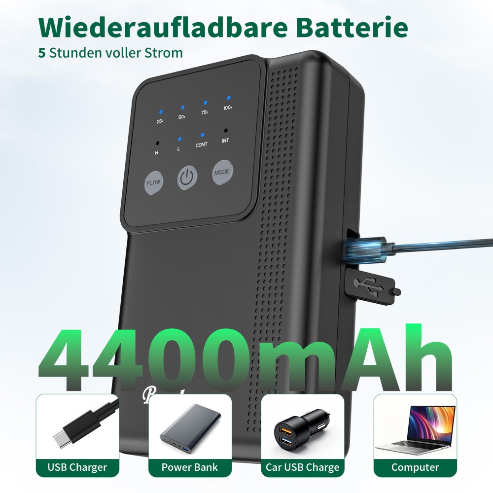 Pompa ossigeno aeratore per acquario 4400mAh foto 4