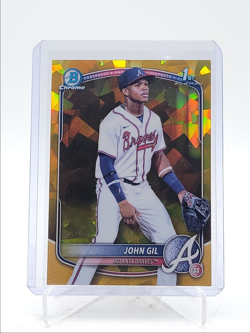 JOHN GIL 2025 BOWMAN CHROME 1ST SAPPHIRE GOLD REFRACTOR F /50 Q3967