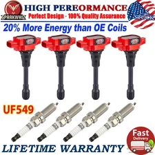4 Pack Ignition Coil and Spark Plugs For Nissan Altima Sentra X-Trail Urvan 2.5L