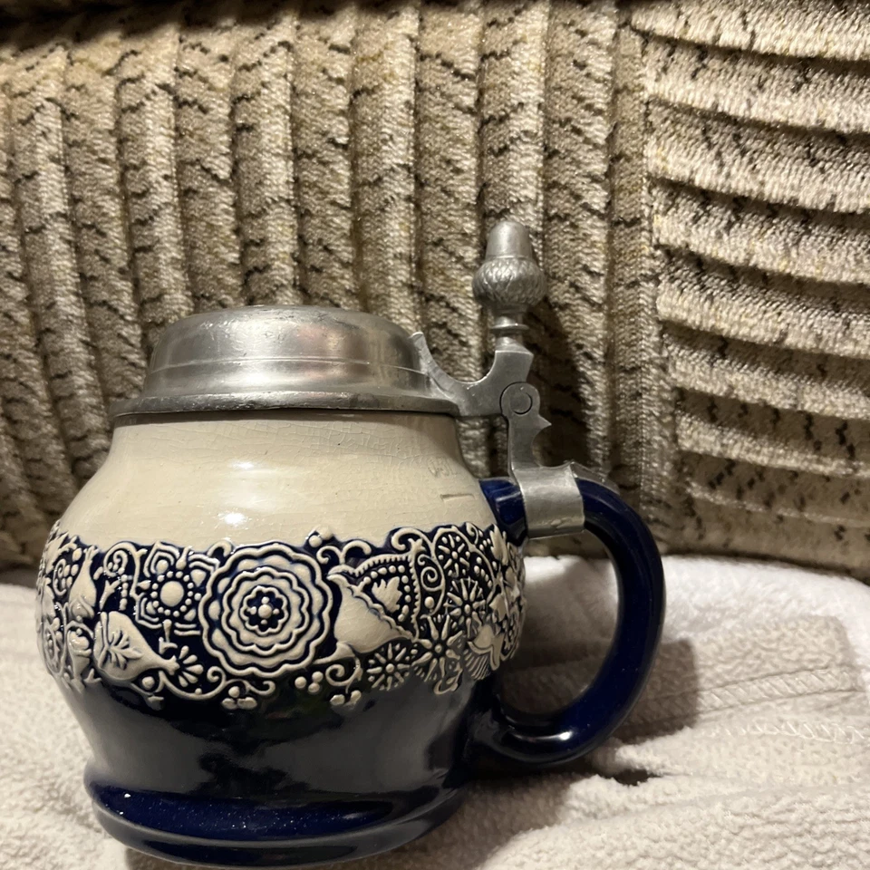 Antiker Jugendstil Bierkrug Marzi & Remy Krug 2565 ~1916 art nouveau beer stein - Bild 2 von 4