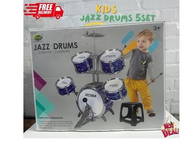 Kinder Jazz Schlagzeug 5 Stück Kleinkind Schlagzeug Alter 3-7 Musik Spielzeug Geschenk