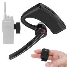 Bluetooth Earpiece Headset with PTT MIC for Motorola CP200 CP200D CP185 CLS14...